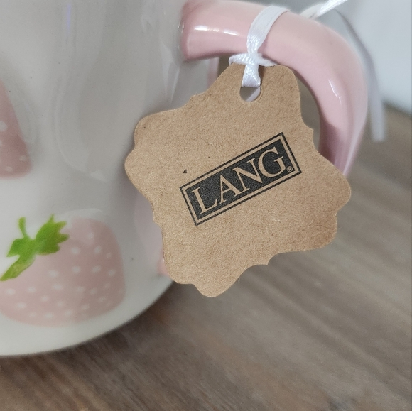 Lang Strawberry Coffee Mug NWT - hand painted, features strawberries, cup office - Picture 8 of 15